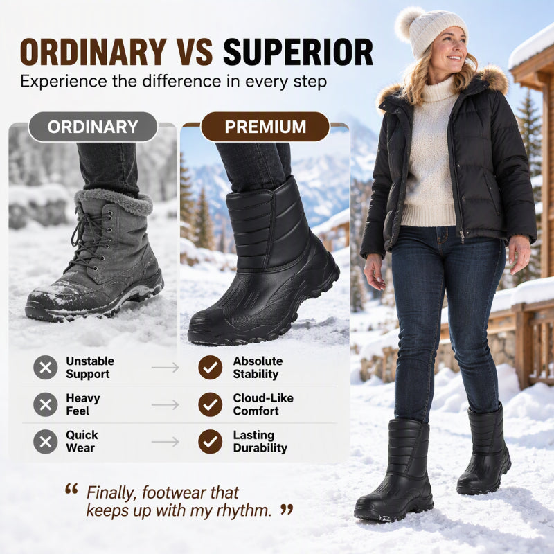 🌧️❄️ Waterproof Plush-Lined Winter Boots – All-Weather Mud & Snow Grip 👢