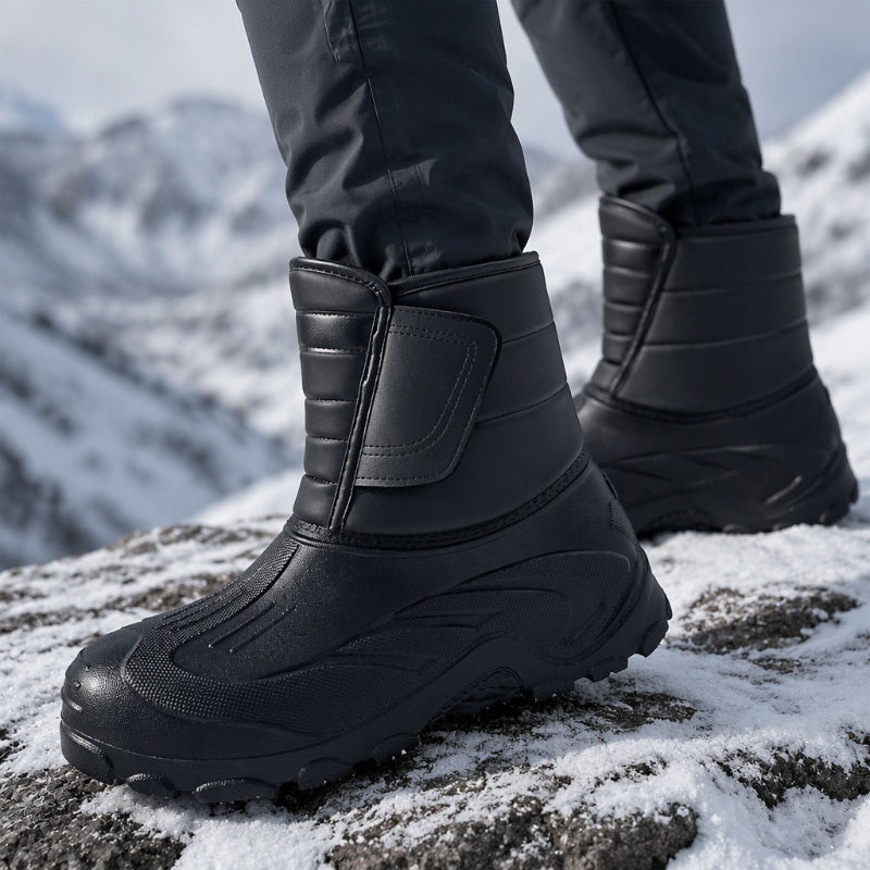 🌧️❄️ Waterproof Plush-Lined Winter Boots – All-Weather Mud & Snow Grip 👢