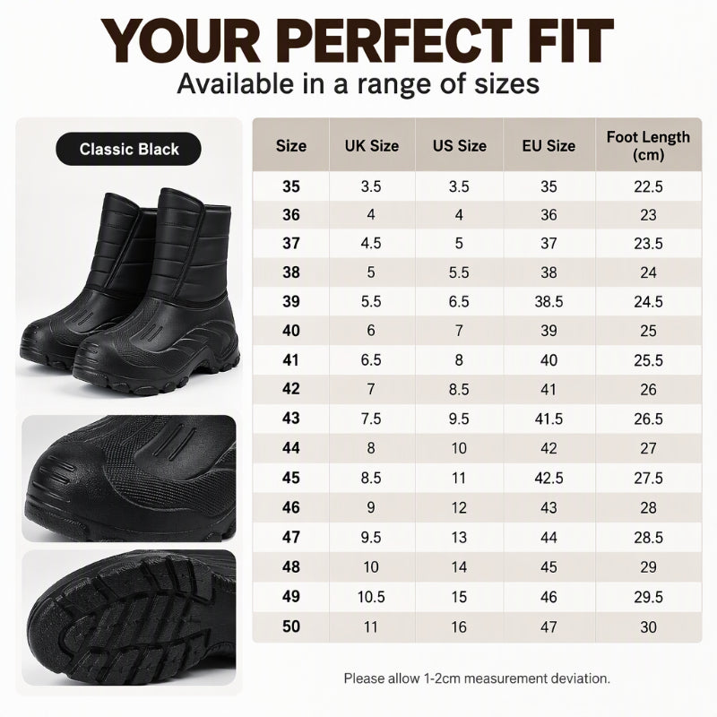🌧️❄️ Waterproof Plush-Lined Winter Boots – All-Weather Mud & Snow Grip 👢