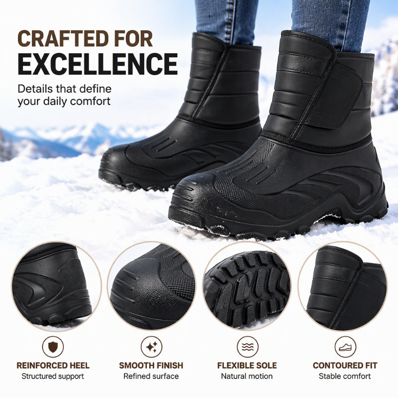 🌧️❄️ Waterproof Plush-Lined Winter Boots – All-Weather Mud & Snow Grip 👢