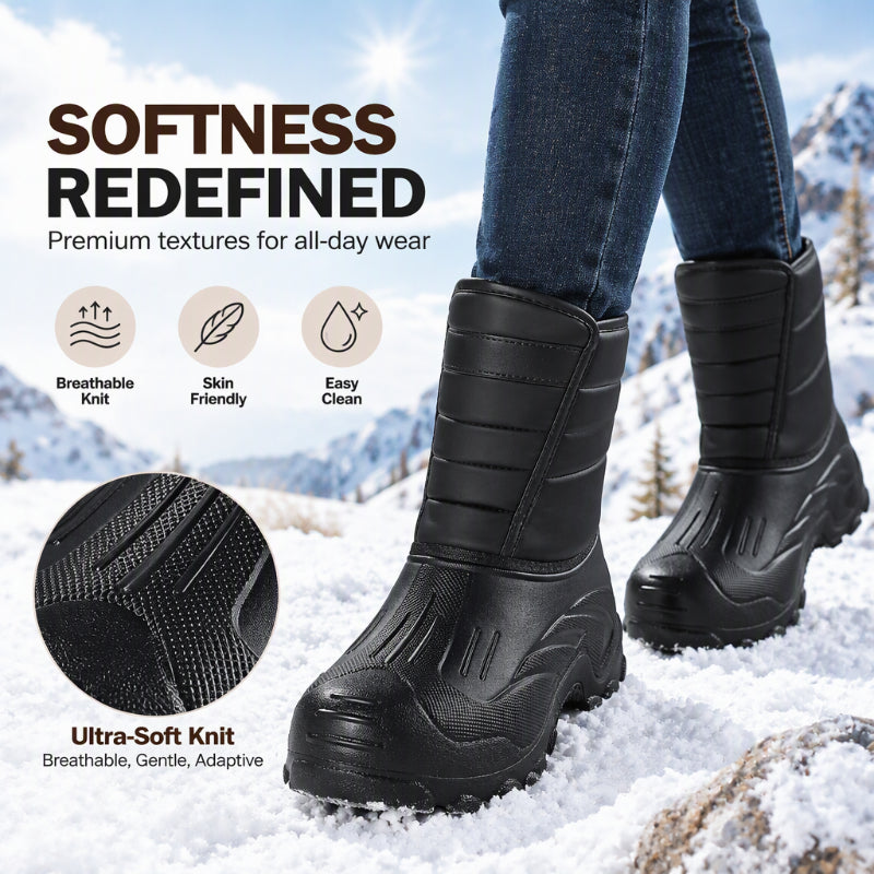 🌧️❄️ Waterproof Plush-Lined Winter Boots – All-Weather Mud & Snow Grip 👢