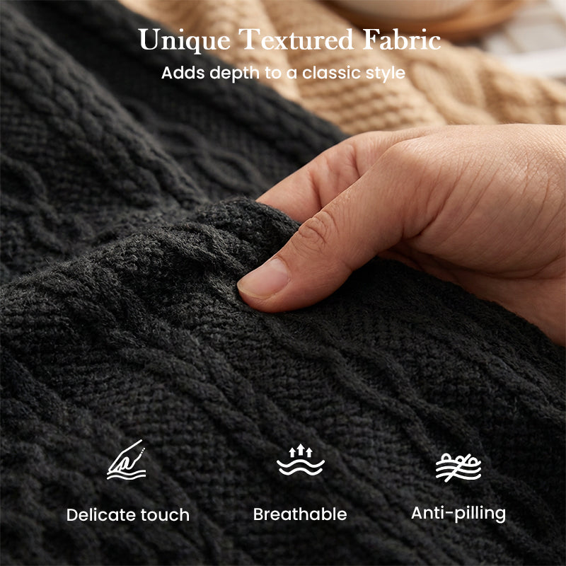 Casual Loose-Fit Cable Knit Hooded Jacket