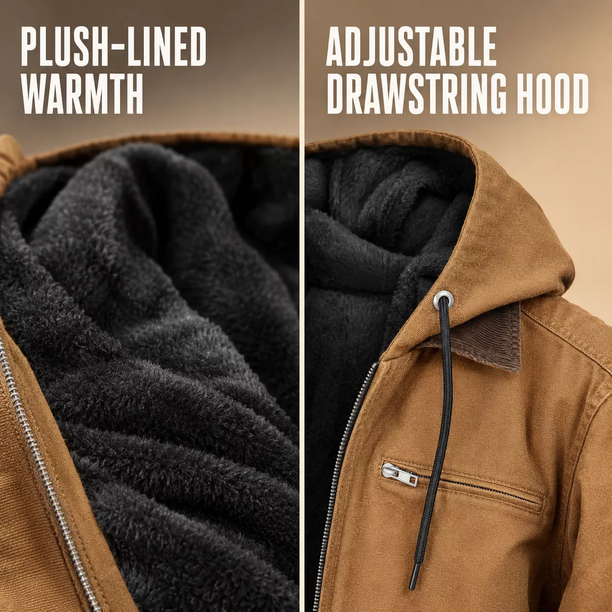 ⏰ Last Day of the Sale ✨Men’s Plush-Lined Hooded Work Jacket