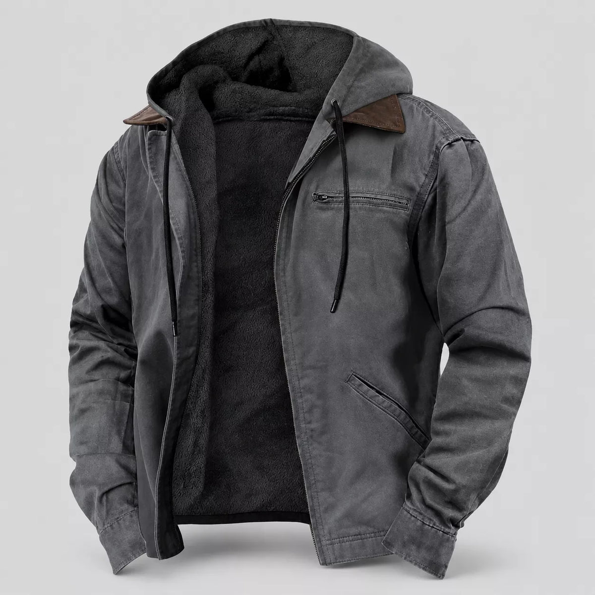 ⏰ Last Day of the Sale ✨Men’s Plush-Lined Hooded Work Jacket
