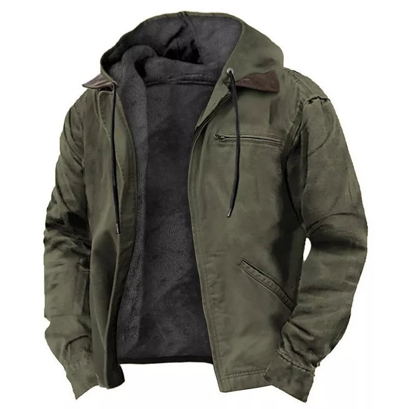 ⏰ Last Day of the Sale ✨Men’s Plush-Lined Hooded Work Jacket