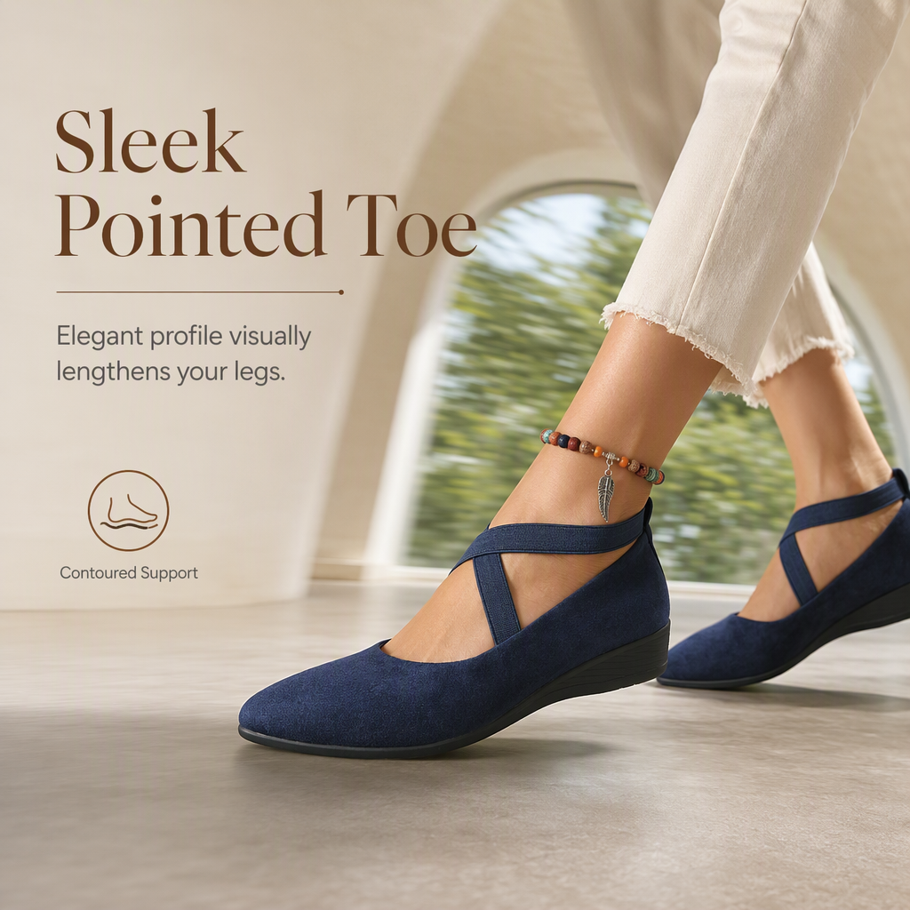 Women's Pointed-Toe Wedge Slip-On Shoes