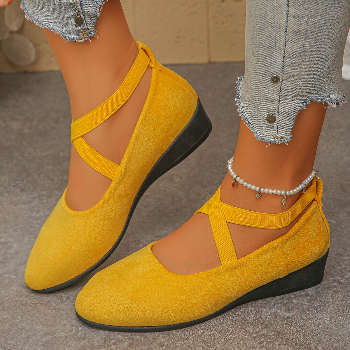 Women's Pointed-Toe Wedge Slip-On Shoes