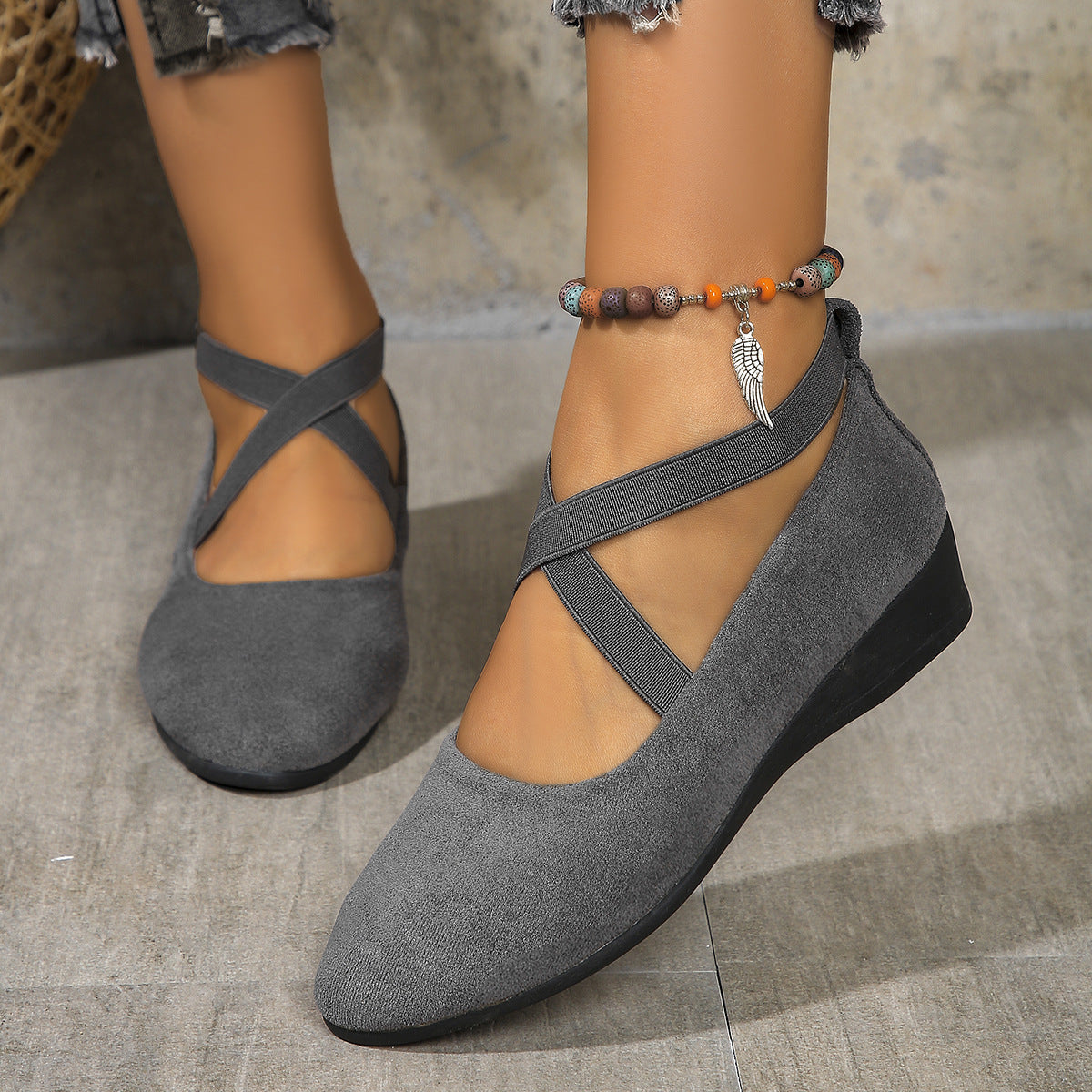 Women's Pointed-Toe Wedge Slip-On Shoes