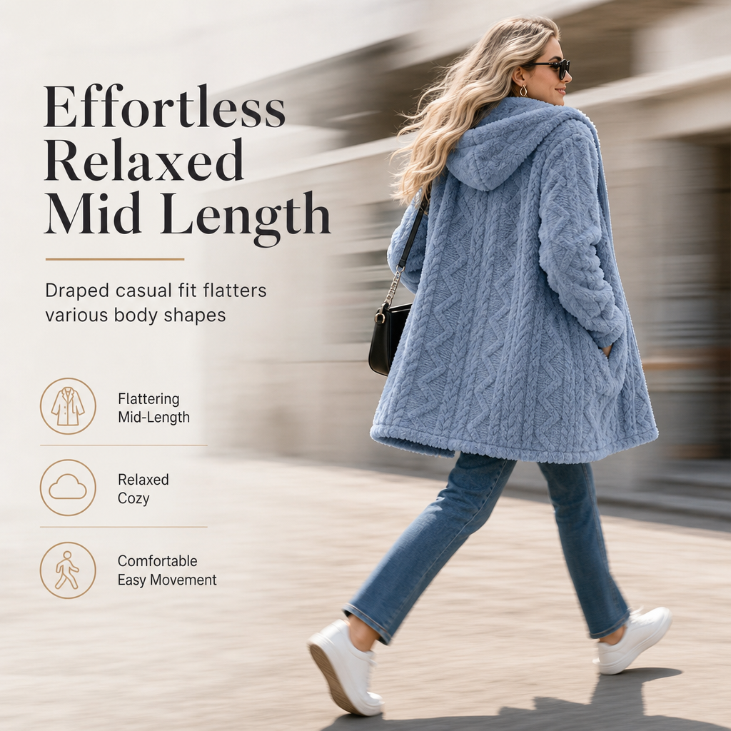 💖Black Friday Mega Deal 💖 ❄️Women's Casual Plush Solid Color Cardigan🧸