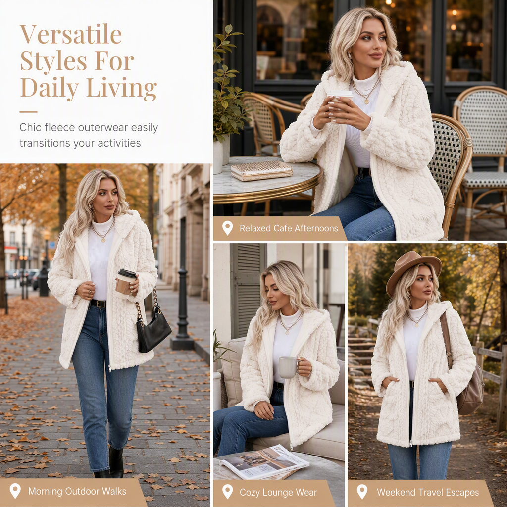 💖Black Friday Mega Deal 💖 ❄️Women's Casual Plush Solid Color Cardigan🧸
