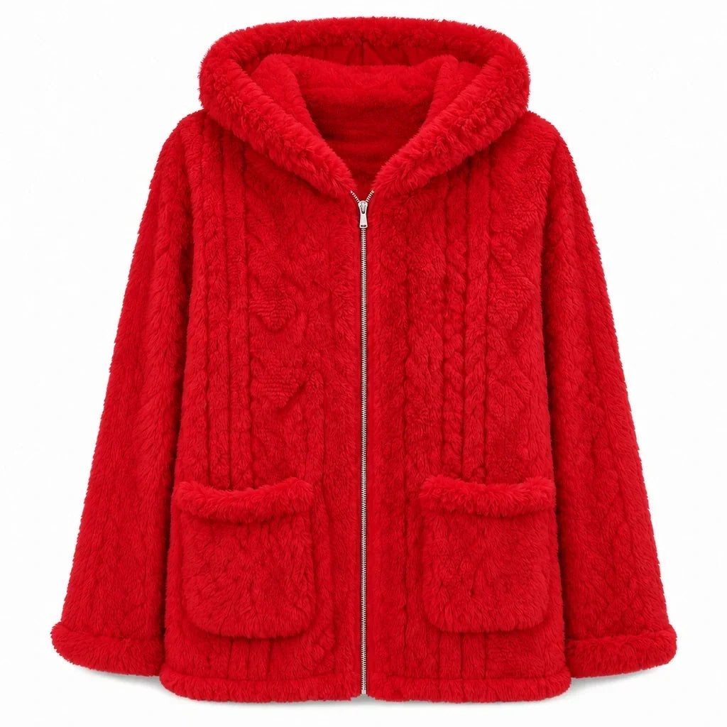 💖Black Friday Mega Deal 💖 ❄️Women's Casual Plush Solid Color Cardigan🧸
