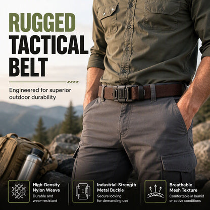 🎁2026 New Arrivals💥Last Day Sale 💥Rugged Outdoor Woven Tactical Belt with Metal Buckle