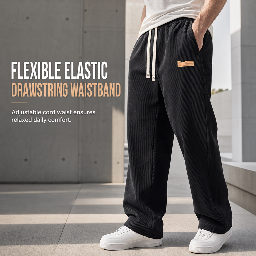 👖 Men's Lightweight Corduroy Casual Pants Loose Fit Straight Leg Trousers ✨ lightweight corduroy fabric, loose straight cut, casual daily trousers