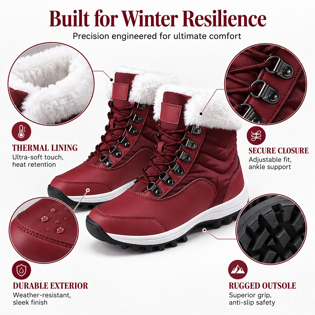 Women's Cozy Lace-Up Snow Boots