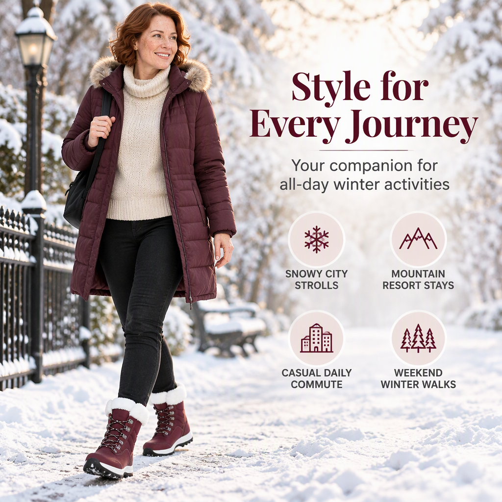 Women's Cozy Lace-Up Snow Boots
