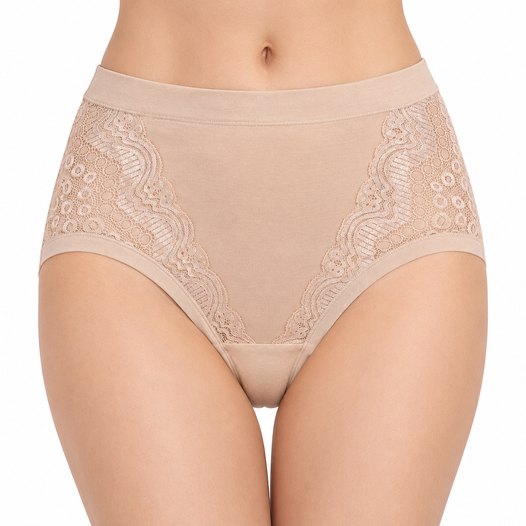 Plus Size High Waisted for Women with Cotton Crotch Briefs for Middle Aged and Elderly